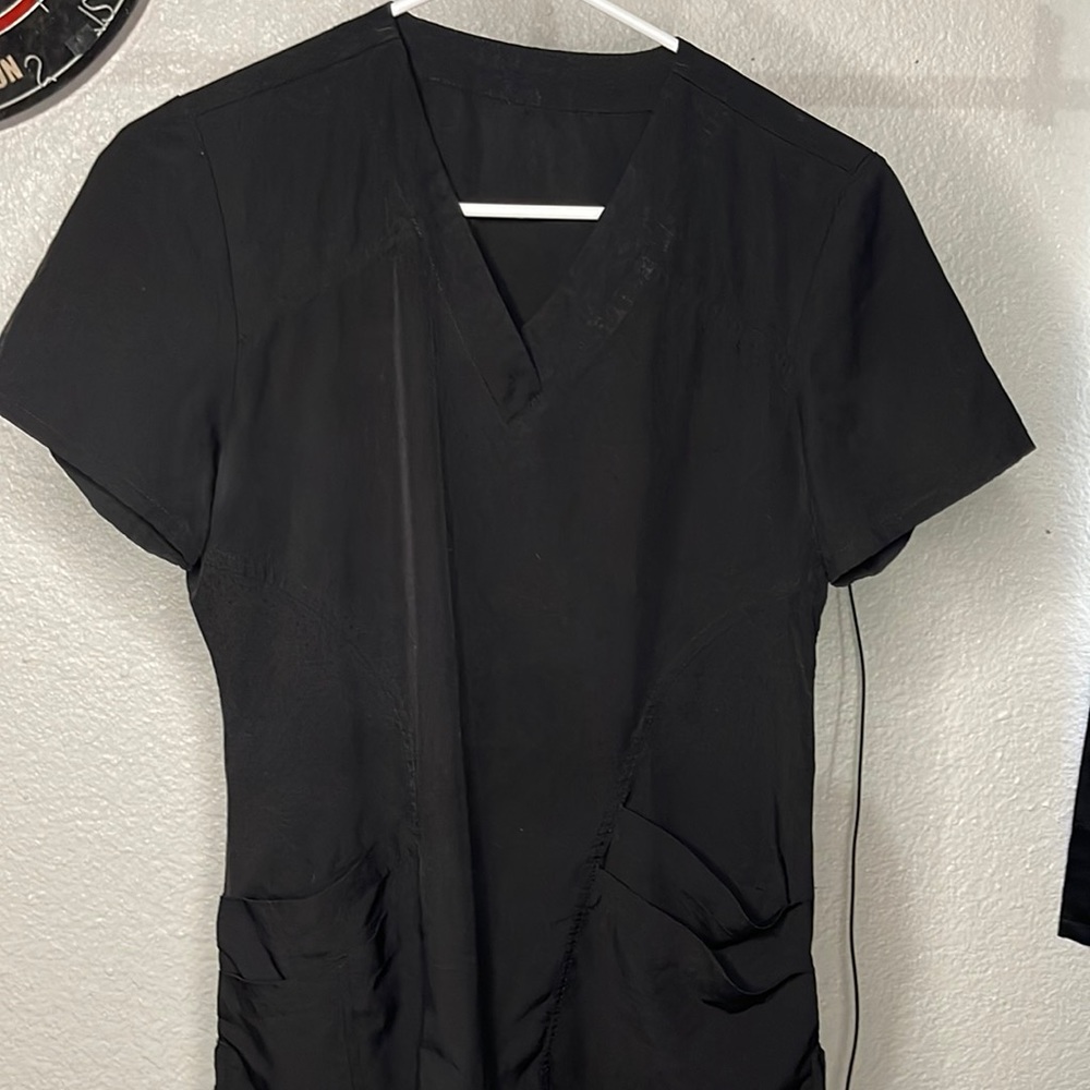 Black scrubs top